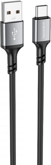 Borofone USB 2.0 Cable USB-C male - USB-A 18W Μαύρο 1m