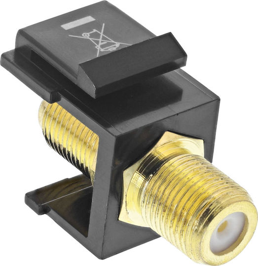 Адаптер За Инсталация Inline Keystone Свързващ Кабел За Спътник 2x F Гнезда Бял