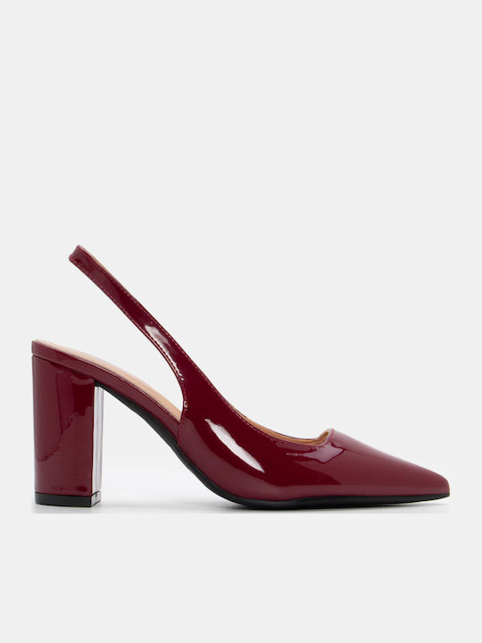 Luigi Pumps mit Riemchen Burgundisch