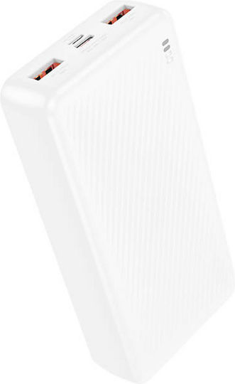 Borofone BJ56A Power Bank 10000mAh 22.5W with 2 USB-A Output Ports White
