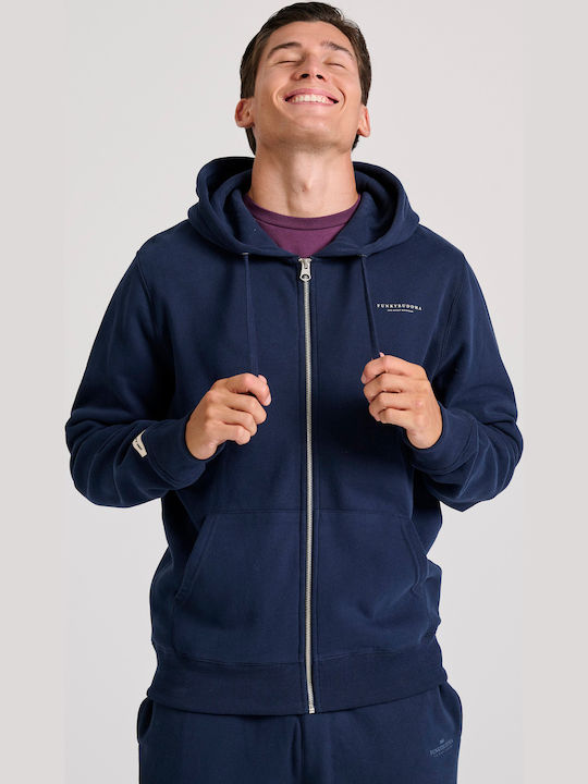 Funky Buddha Sweatshirt with Hood Navy Blue