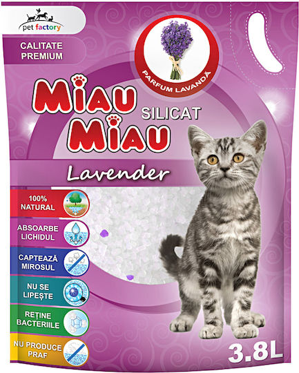 Silicat Άμμος Γάτας με Άρωμα Λεβάντα 3.8lt