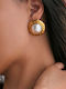 Enotia Earrings made of Steel Gold Plated with Stones & Pearls