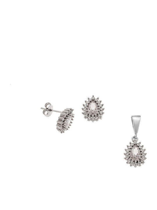 Senza Set mit Ohrringe & Anhänger aus Silber