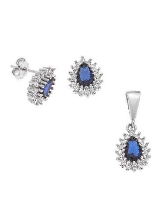 Senza Set mit Ohrringe & Anhänger aus Silber
