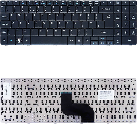 Πληκτρολόγιο Laptop Keyboard Acer Aspire 5732 5241 5332 Pk130b73023 Pk130b71007 Uk Black Κωδ.40047uk