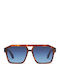 Quay Australia Men's Sunglasses with Brown Tartaruga Plastic Frame and Blue Gradient Lens 474128