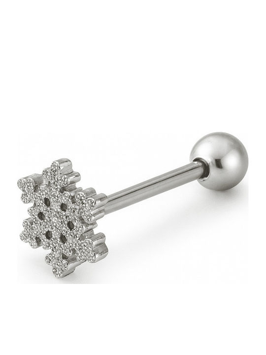 Nire Tongue Piercing Earring Steel Silver