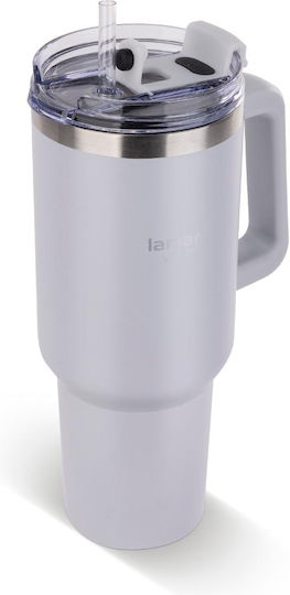 Lamart Ποτήρι Θερμός Ανοξείδωτο / Πλαστικό 900ml Λευκό