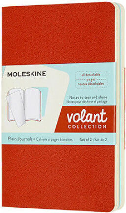 Moleskine Volant Комплект 2 Бележника Булет 40 Листа с Бели Страници Оранжеви