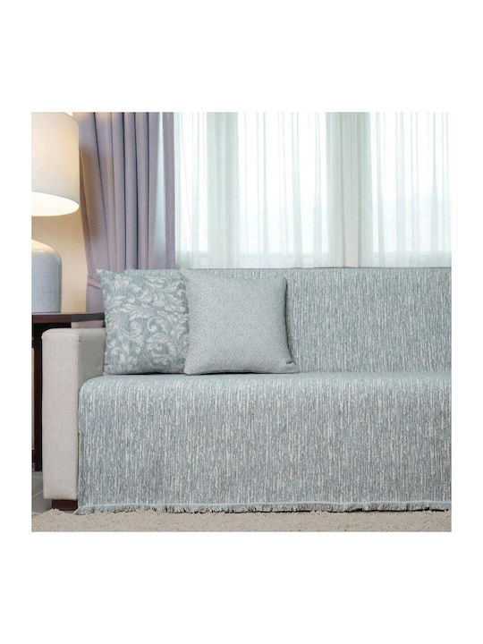 Cotone Ριχτάρι Τριθέσιου Καναπέ Chenille 180x300εκ. Πετρόλ