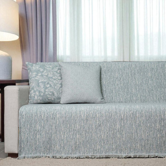 Cotone Ριχτάρι Τριθέσιου Καναπέ Chenille 180x300εκ. Πετρόλ