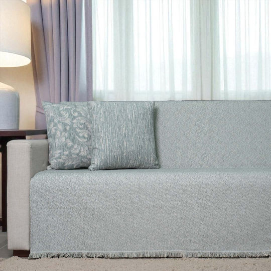 Cotone Throws & Couch Blankets Three-Seater Sofa Throw Chenille 180x300cm Petrol Blue