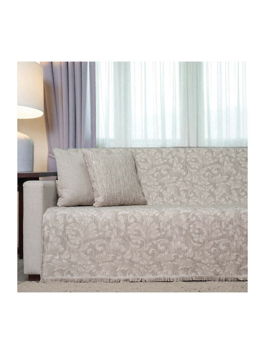 Cotone Ριχτάρι Διθέσιου Καναπέ Chenille 180x240εκ. Γκρεζ