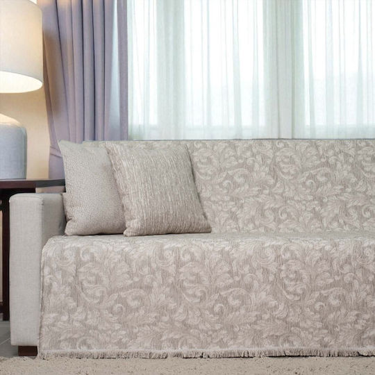 Cotone Throws & Couch Blankets Four-Seater Sofa Throw Chenille 180x340cm Gray