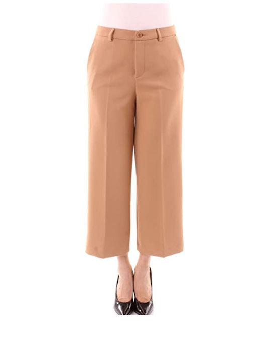 Women's Fabric Trousers Beige Camel