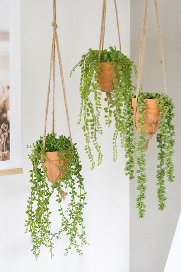 Succulent Plant Ceramic Hanging Potted Plant 10x10x40cm Design 3 Kaeming
