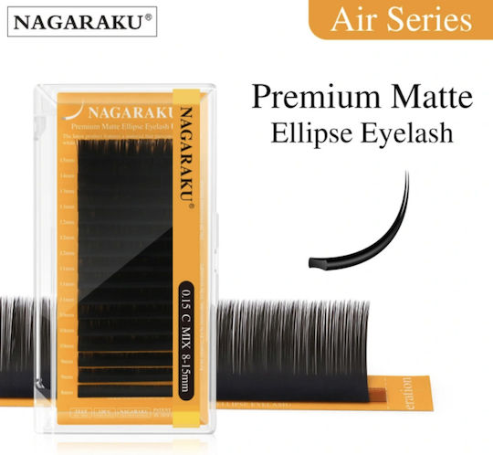 Nagaraku Air Series Double Tips Ellipse Eyelash Extensions 0.20c Mixed 8-15mm