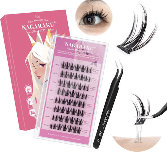 Nagaraku No Glue Needed Diy False Lashes Tweezers White Moonlight Style