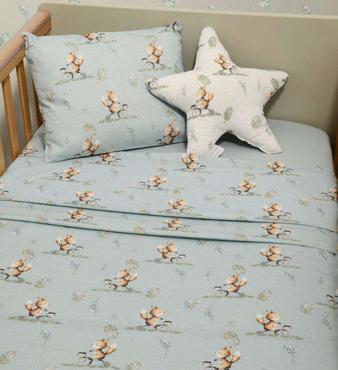 Baby Oliver Baby Sheets Set Crib Cotton Fitted Multicolored 110x170cm