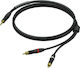 Procab Procab 3.5mm Jack Cable - 2x RCA Male Black 1.5m
