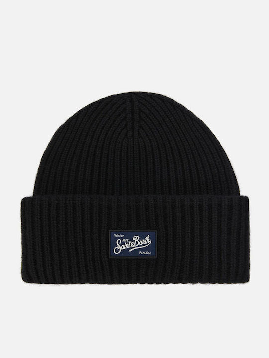 Berry Beanie Unisex Σκούφος Πλεκτός σε Μαύρο χρώμα