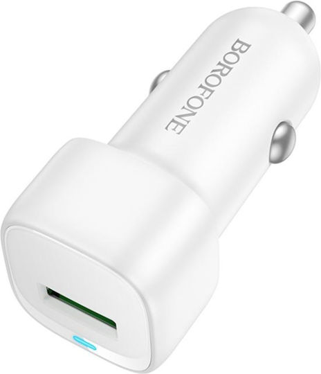 Borofone Bz34 Auto-Ladegerät 18W 3A Schnellladung mit einem Anschluss: 1xUSB Weiß Farbe