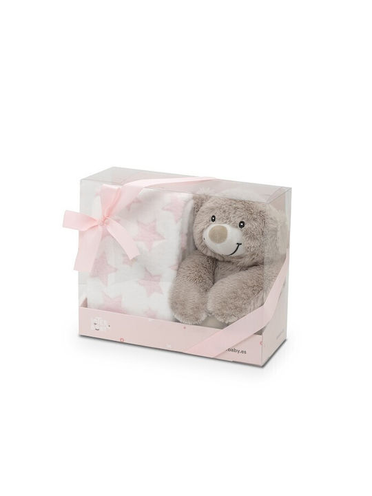 Interbaby Blanket Nursery Swaddling Blankets Velvet Pink with Animal 80x110cm