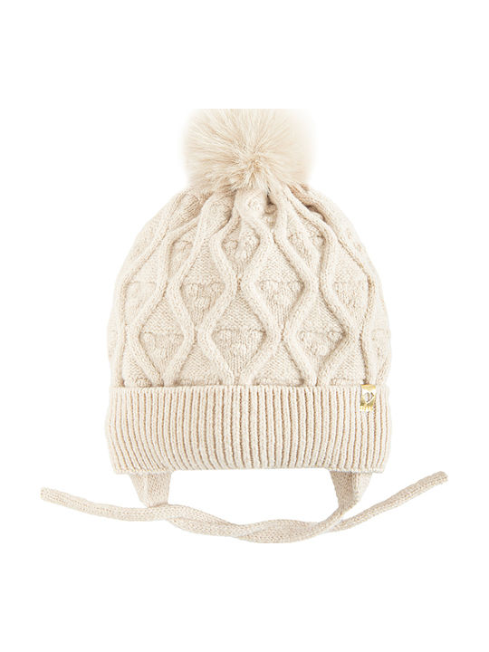 Kids Beanie Knitted Beige