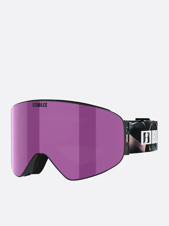 Bliz Μάσκα Σκι & Snowboard Ενηλίκων Ροζ με Φακό σε Μαύρο Χρώμα