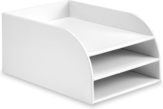 Dispozitiv Birou Din Imitatie De Piele 3 Compartimente Osco 4448 Alb