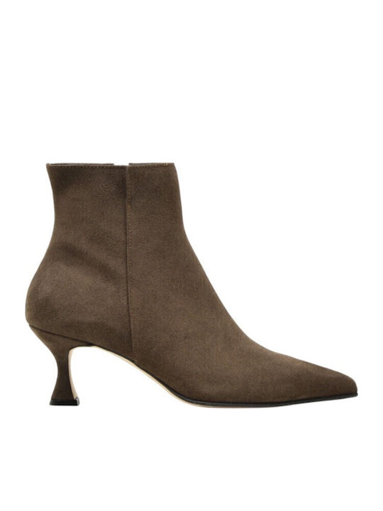 Leather Women's Ankle Boots Brown