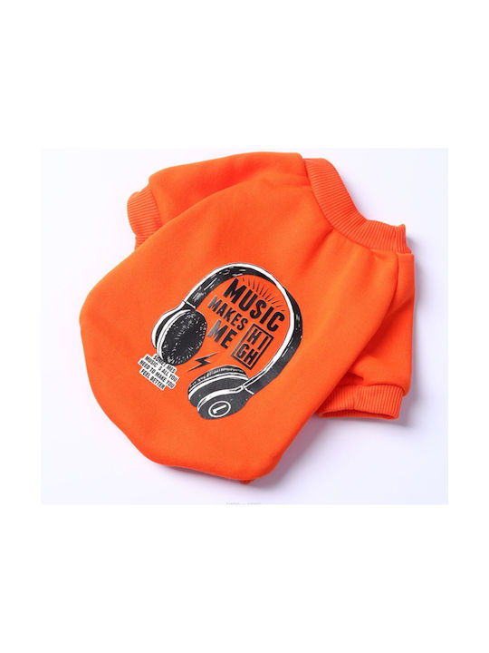 Hundeshirts Orange Music Makes Me High Rückenlänge 50cm
