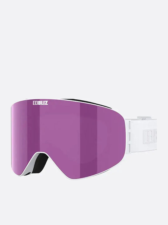 Bliz Ski- & Snowboardbrille Erwachsene Weiß mit Linse Getönt in Rosa Farbe
