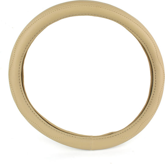 Gmax Auto-Lenkradabdeckung mit Durchmesser 38cm Leder Beige mit Beige Naht