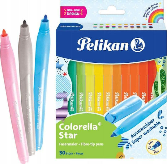 Pelikan Сини Маркери за рисуване 0.8мм Комплект 30бр