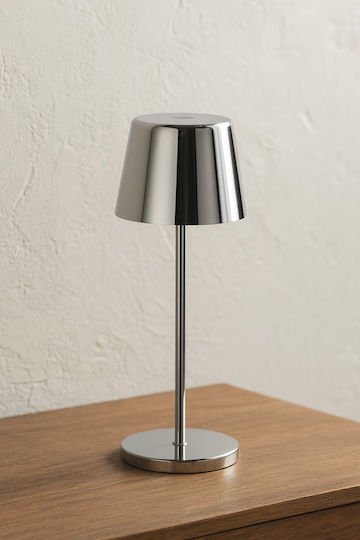 Ideal Lux Tischlampe LED mit Silber Schirm und Basis
