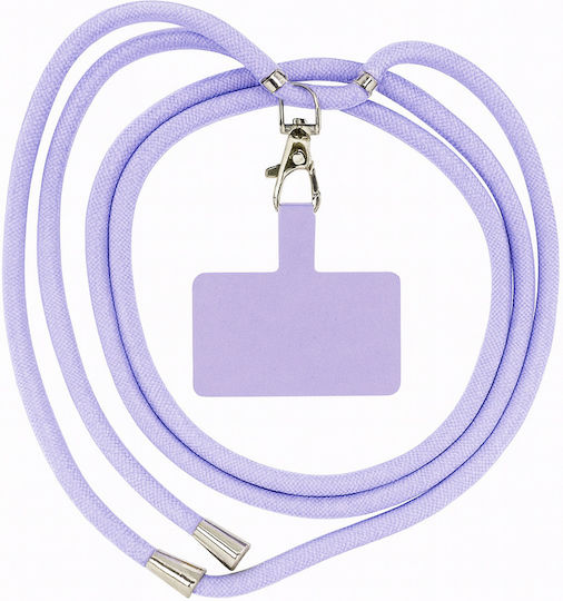 Hängendes Handydekoration – Flieder Nylon Metallischer Clip Lanyard-1 Flieder