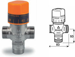 Valvă Termostatică De Amestec Universală 1/2" River R00378 Valvă Termostatică De Amestec Universală 1/2" River R00378