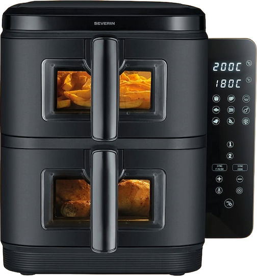 Severin S-fry Duo Stack Friteuză cu aer cu Coș Detașabil Dublu 11lt Negru