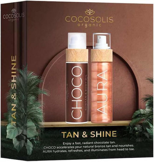 Cocosolis Tan & Shine Skin Care Set for Moisturizing & Brightening 2pcs
