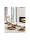 Berwyn 877 Πολυθρόνα Relax Massage Περιστρεφόμενη με Υποπόδιο από Δερματίνη Καφέ 44x48x46cm
