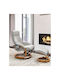 Berwyn 877 Relax Massage Swivel Armchair with Footstool Artificial Leather Gray 44x48x46cm