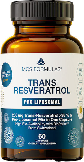 MCS Formulas Trans Resveratrol Pro Liposomal 250mg Ειδικό Συμπλήρωμα Διατροφής 60 κάψουλες