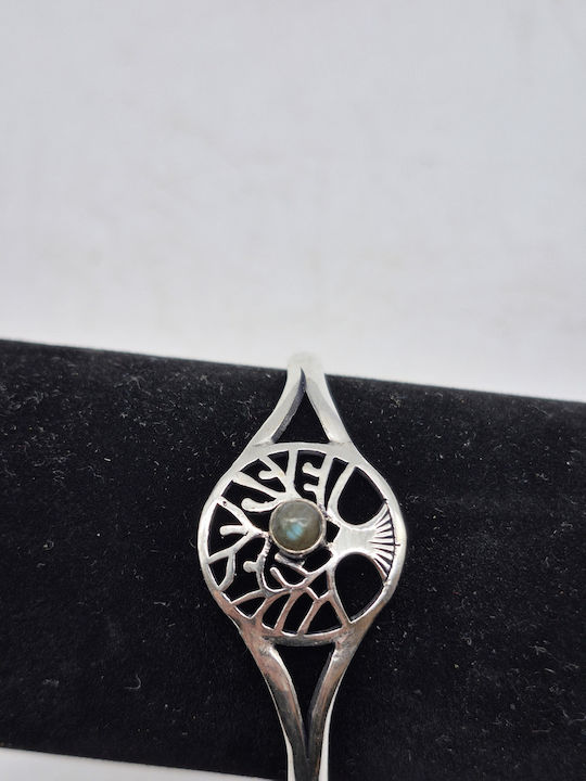 Silver Plated Labradorite Bracelet Tree Of Life Design Open Handmade Jewelry