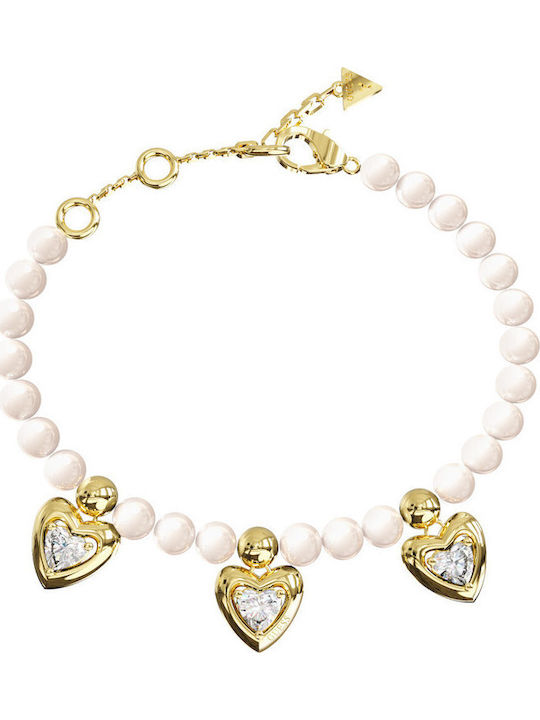 Guess Women's Steel Gold Plated Bracelet with P...