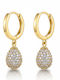 Velegrakis Earrings Hoops made of Gold 9K with Stones