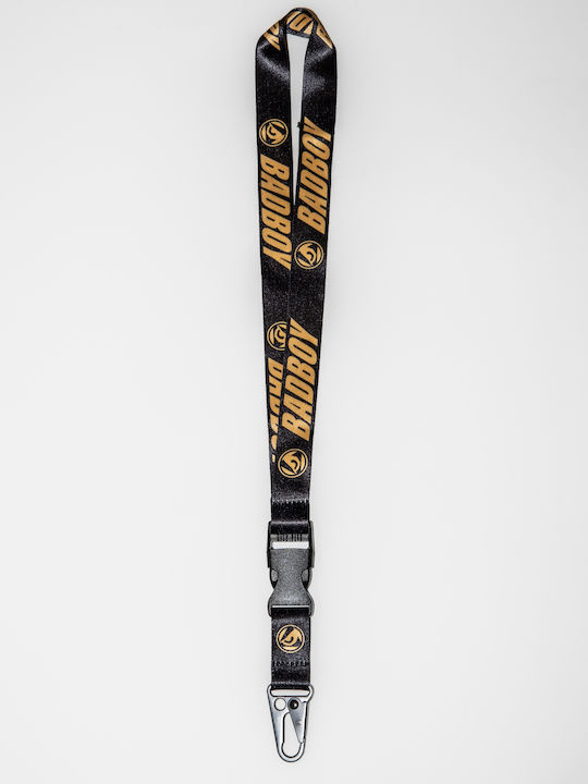 Keychain Neck Strap Badboy Logo Safebreak 50 Cm Black Gold