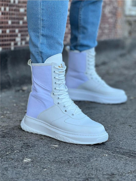 Leder Weiß Herrenstiefel