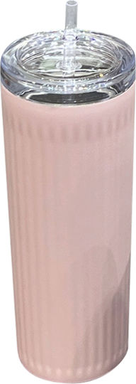 TnS Bottle Thermos 710ml STAINLESS STEEL STRAW PINK with Straw
